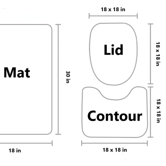 Madison 3 Piece Bathroom Rug Set, Bathroom Rug, Contour Rug & Lid Cover Burgundy - Picture 6 of 6